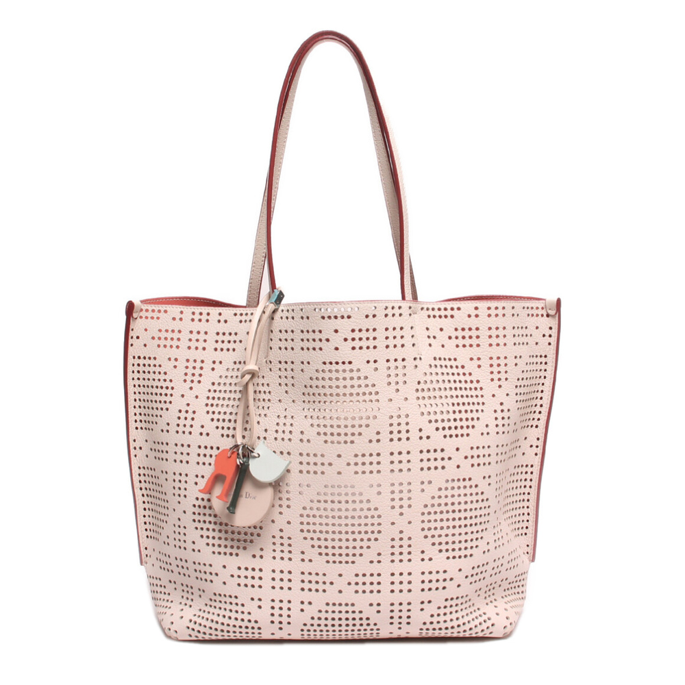 Christian Dior Leather Tote Bag Punching Pink